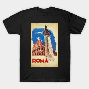 Retro poster - travel - vintage - Roma - Italy T-Shirt